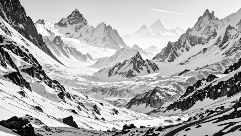 A high-contrast illustration of a city at midnight, with bold black and white lines.