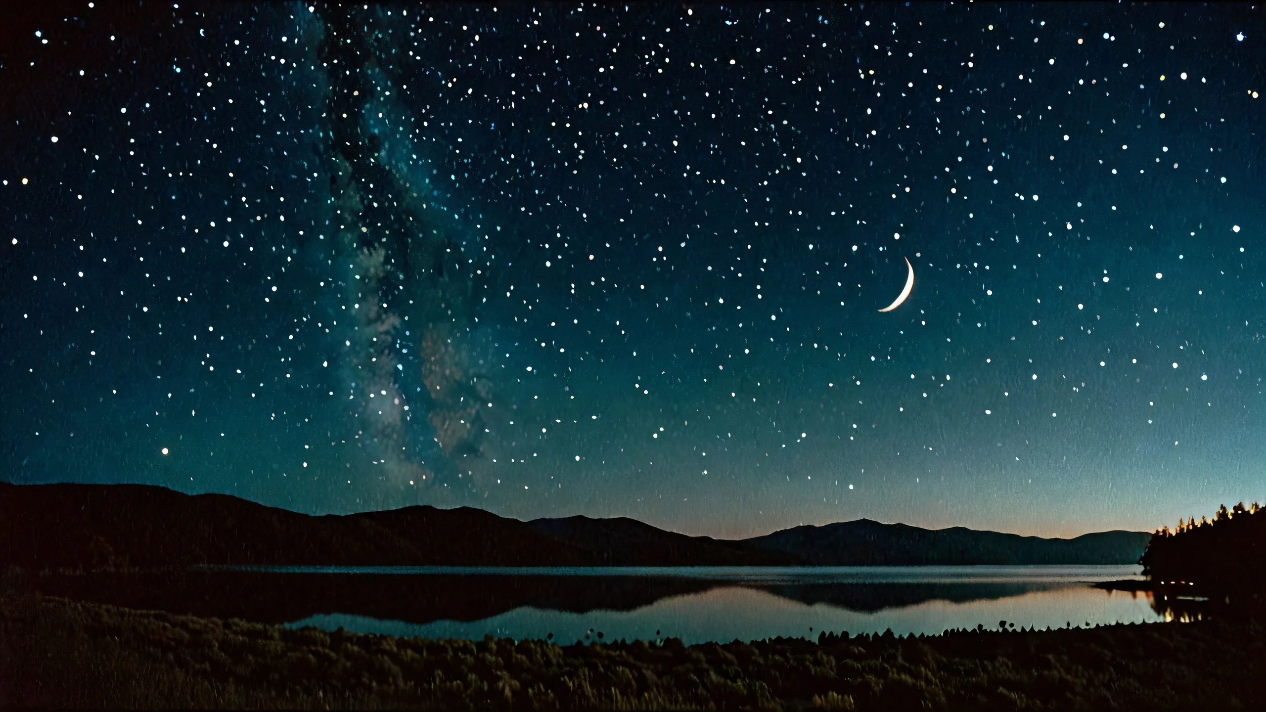 A beautiful abstract desktop wallpaper featuring a dark night scene with bright effects on a 16:9 ratio display for your PC or laptop