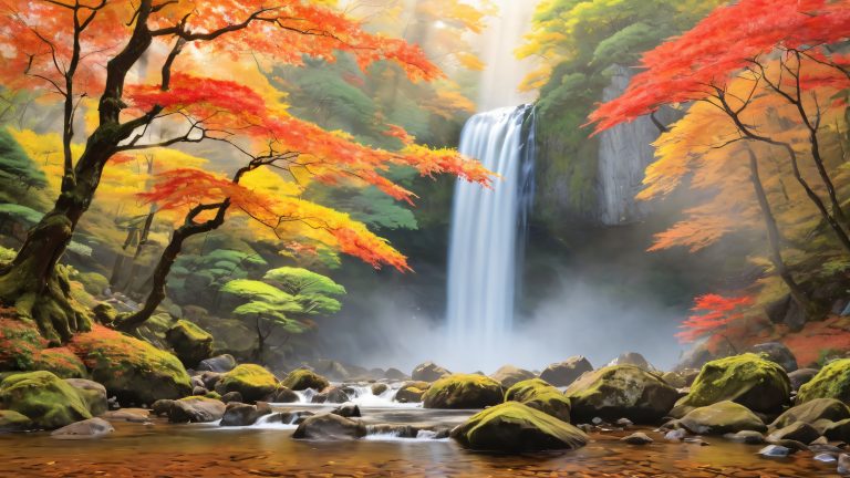 minoh falls 4k autumn nature wallpaper scaled