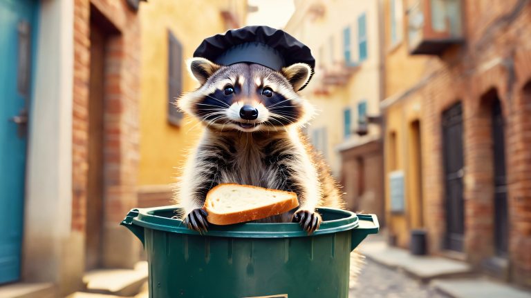 mischievous raccoon stole sandwich 4k wallpaper scaled