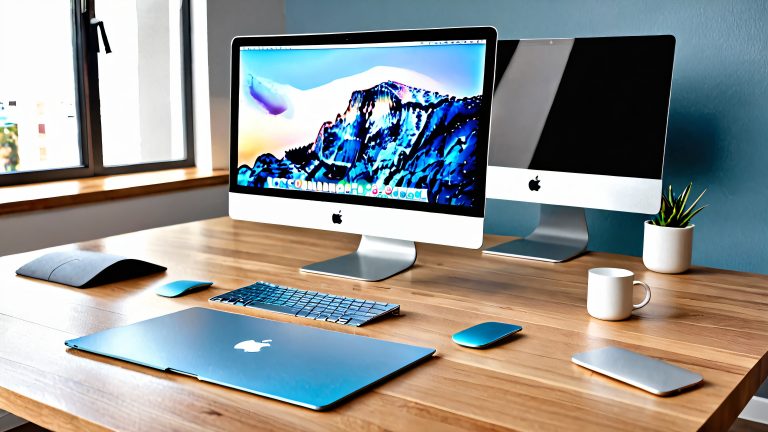 modern macbook pro setup 4k wallpaper minimalist aesthetic ambient light scaled