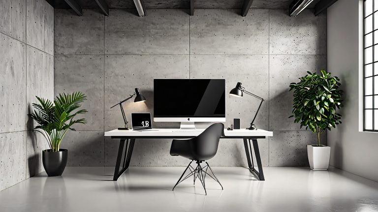 poste de travail moderne à l'échelle de l'aube