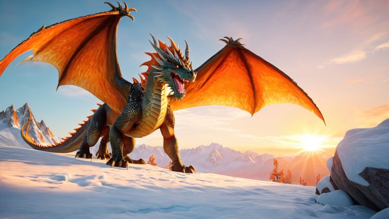 molten dragon fantasy landscape 4k wallpaper scaled