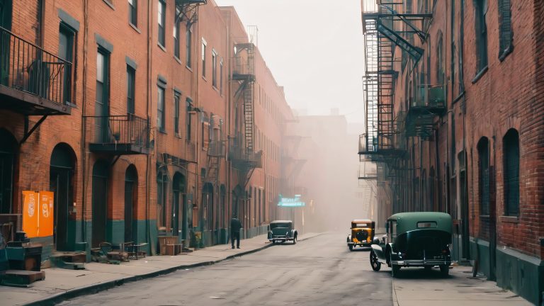 moody urban landscape camera crew abandoned alleyway wallpaper scaled