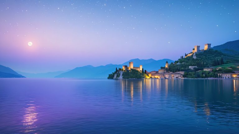 moonlit castle lake garda scaled