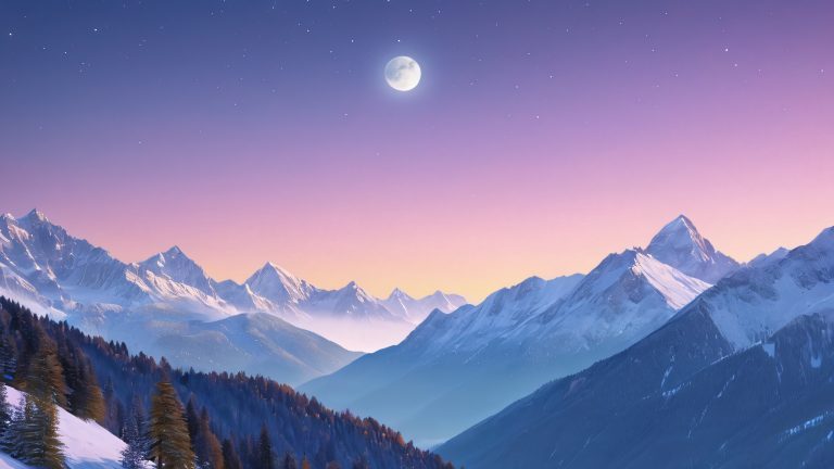 moonlit mountain valley scaled