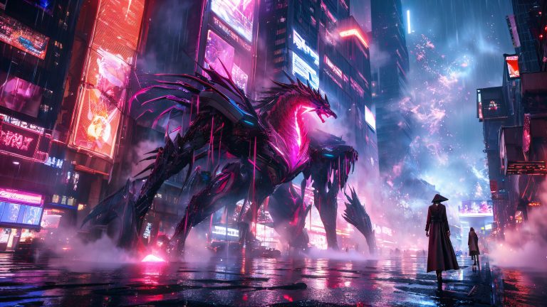 mortis rainy cyberpunk cityscape wallpaper scaled