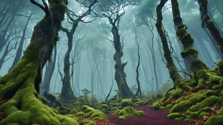 mortis sorceress dark forest wallpaper scaled