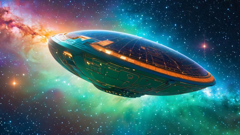 mothership in the cosmos 4k wallpaper scaled