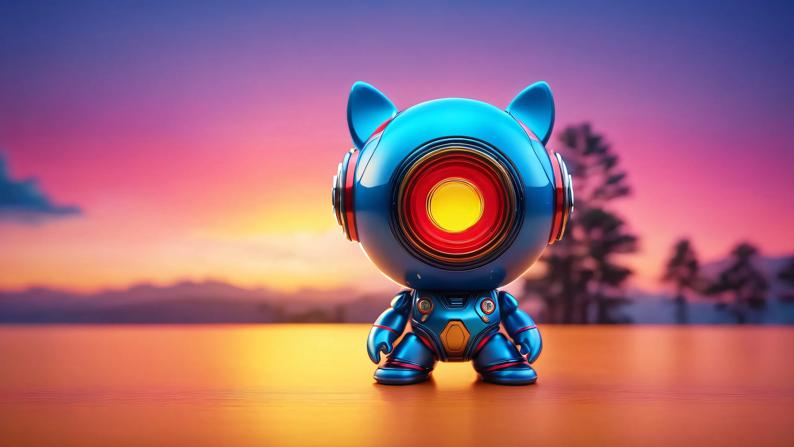 Aesthetic Toxic Toybox Odyssey Background Atmospheric desktop wallpaper featuring a hyper-realistic vinyl toy in a dramatic cinematic setting, ideal for PC or laptop use.