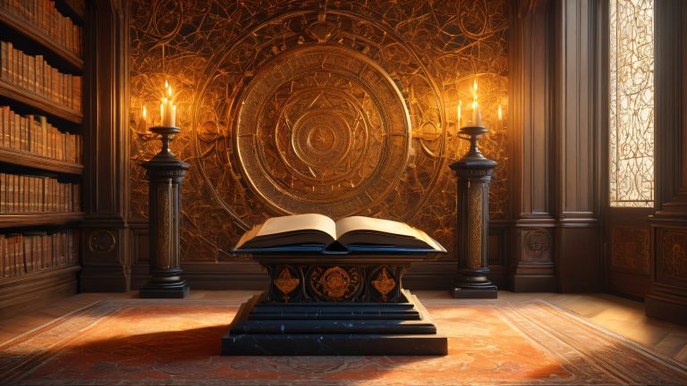 mysterious ancient tome 4k wallpaper scaled