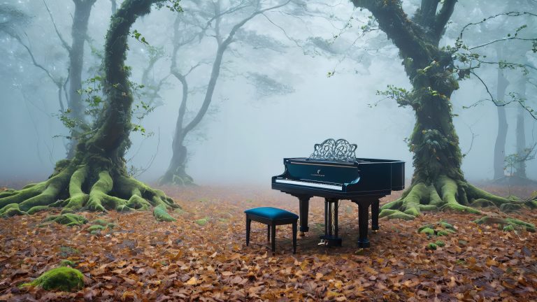 mysterious piano fog wallpaper 4k fantasy scaled
