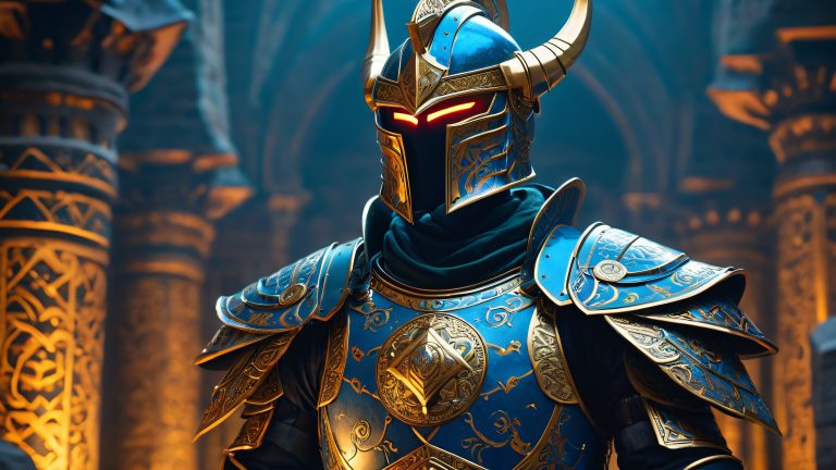 mystical armor 4k wallpaper eerie blue runes gothic chamber fantasy scaled