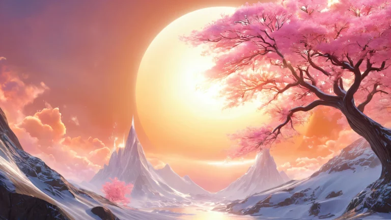 A mystical being of darkness and light poses majestically on a desktop/PC, surrounded by swirling vortex-like magic.