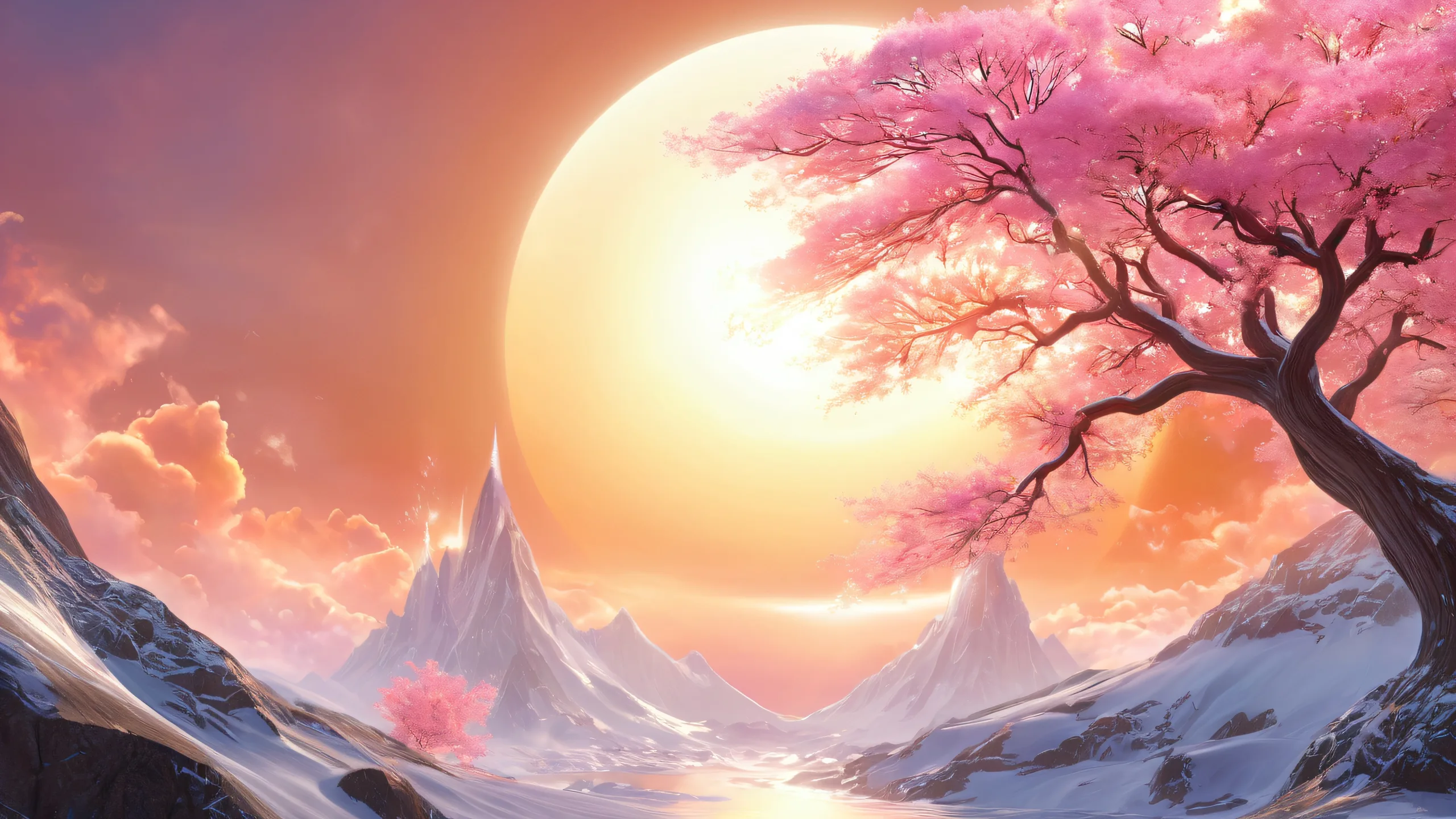 Ultra HD Ethereal Majesty Unveiled Wallpaper A mystical being of darkness and light poses majestically on a desktop/PC, surrounded by swirling vortex-like magic.