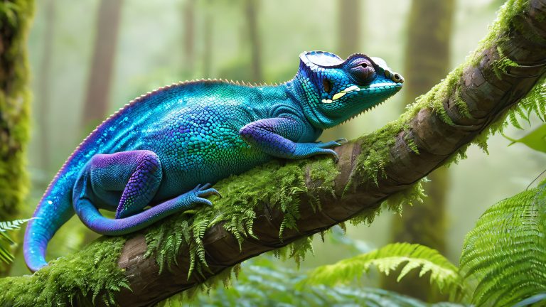 mystical chameleos primeval forest 4k wallpaper scaled