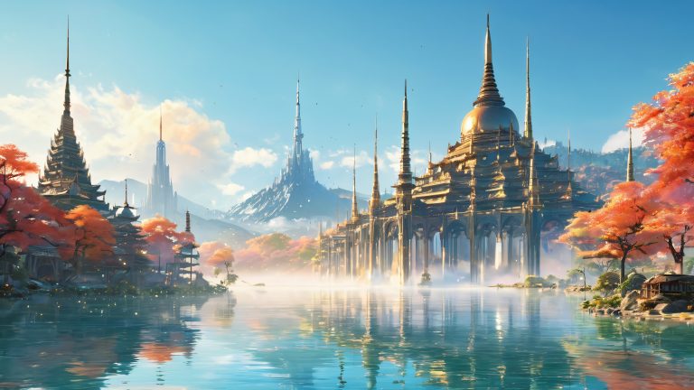 mystical city rises from the depths 4k wallpaper scaled