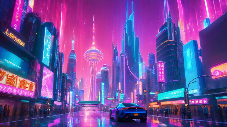 mystical cityscape with yuzuriha 4k wallpaper scaled