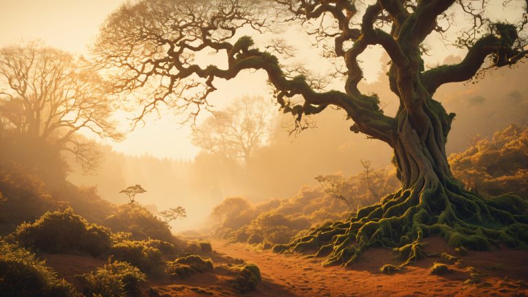 mystical forest 4k vintage wallpaper scaled