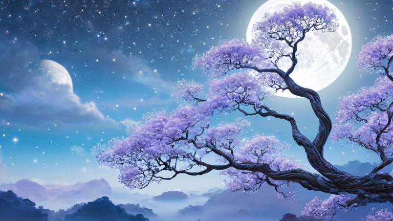 mystical forest whimsy 4k wallpaper gemstone armband moonlit trees scaled