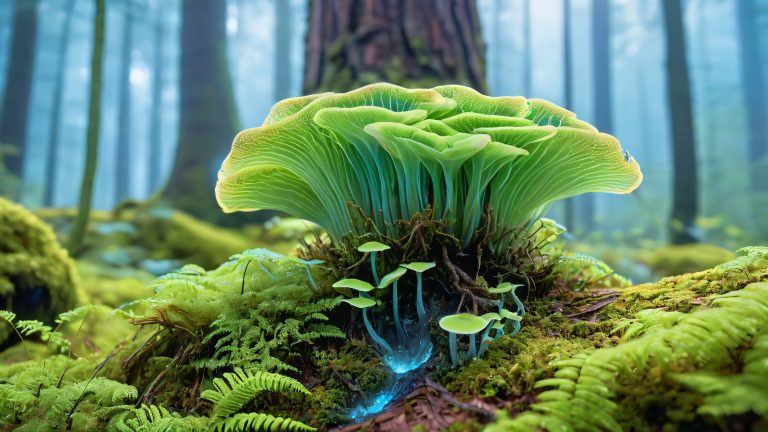mystical fungus forest wallpaper scaled