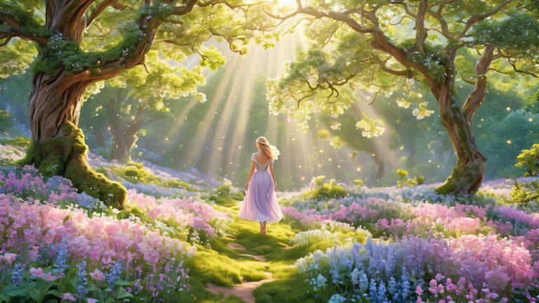 mystical garden of lace and flowers 4k wallpaper scaled