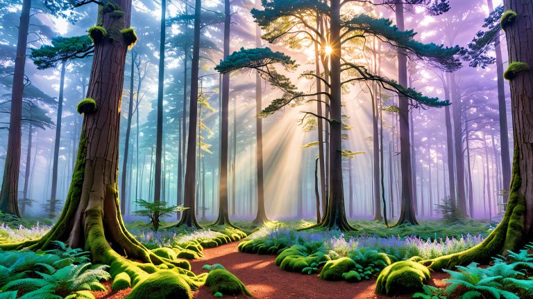 mystical glowing forest 4k wallpaper scaled