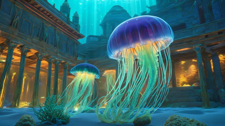 mystical jellyfish aquarium 4k wallpaper scaled