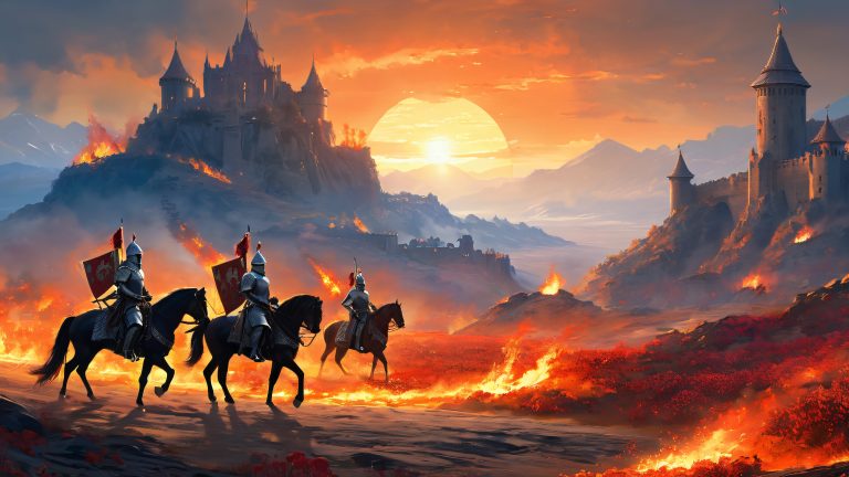 mystical knight procession 4k wallpaper scaled