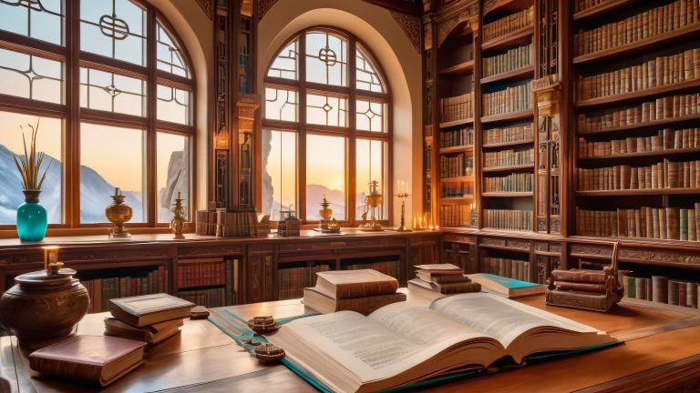 mystical library forgotten knowledge 4k wallpaper scaled