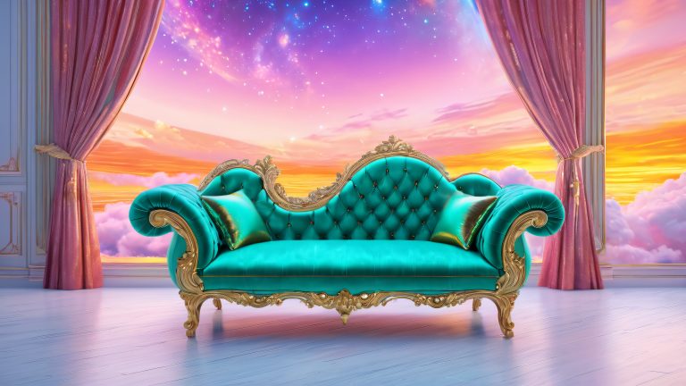 mystical lounge wallpaper with swirling orbs and starlight clouds scaled