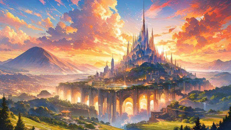 mystical metropolis at sunrise 4k wallpaper scaled