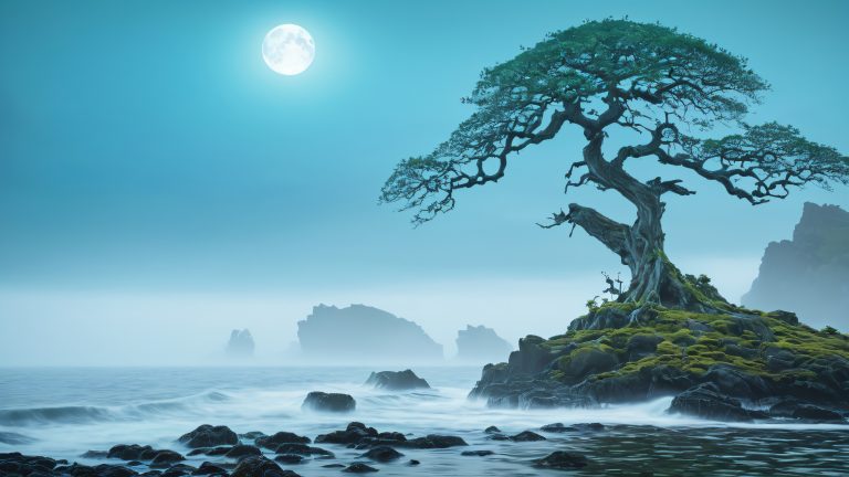 mystical moonlit isle wallpaper 4k nature scaled