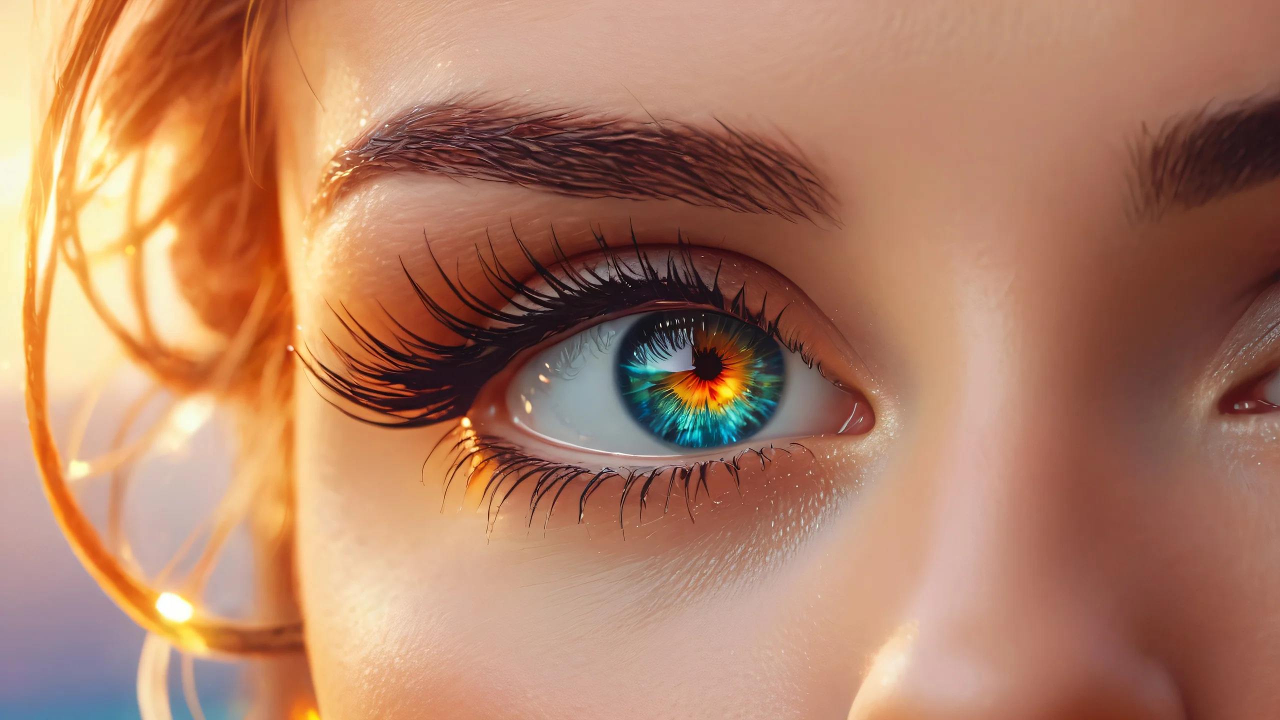 Ultra HD Mystical Oracle Portrait Wallpaper A stunning mystical portrait of an oracle's face with intricate details and warm lighting.