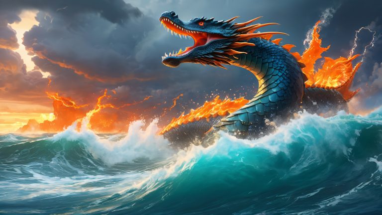 mystical sea serpent wallpaper scaled