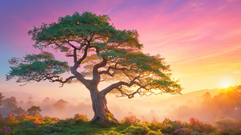 mystical teyvat tree 4k desktop wallpaper scaled