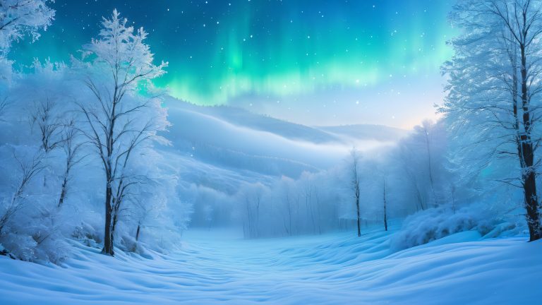 mystical winter forest 4k wallpaper scaled