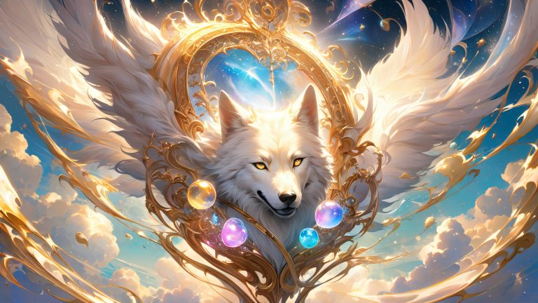 mystical wolf head 4k wallpaper scaled