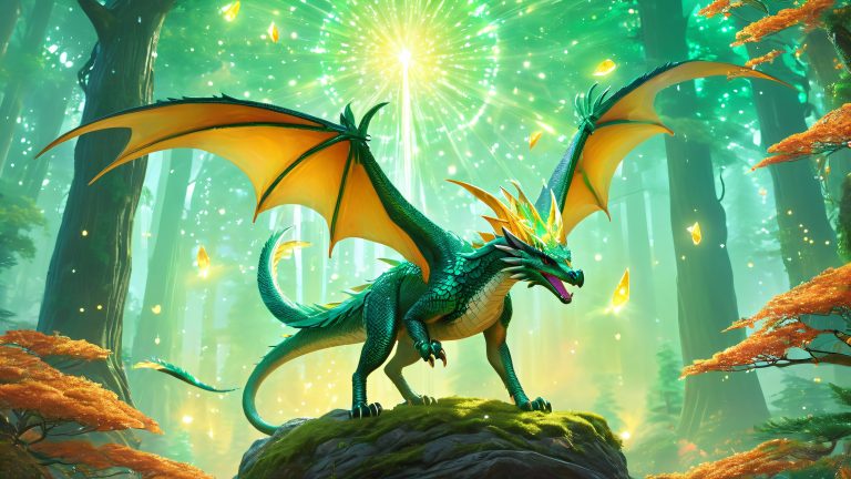 mystical wyvern witch desktop background scaled