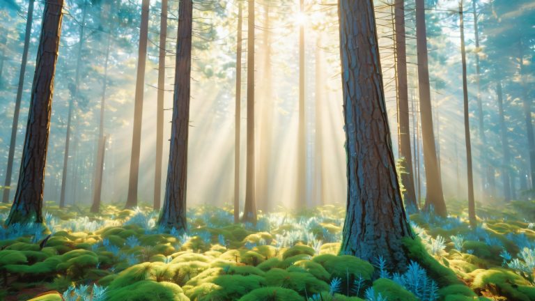 nanite pine trees forest 4k wallpaper scaled