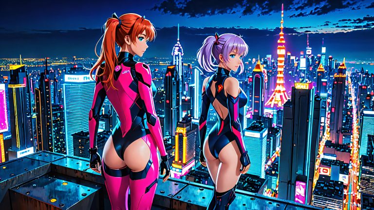 neon city rooftop scaled