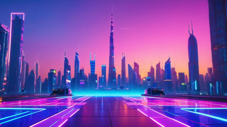neon futuristic party scene 4k desktop wallpaper electro scaled
