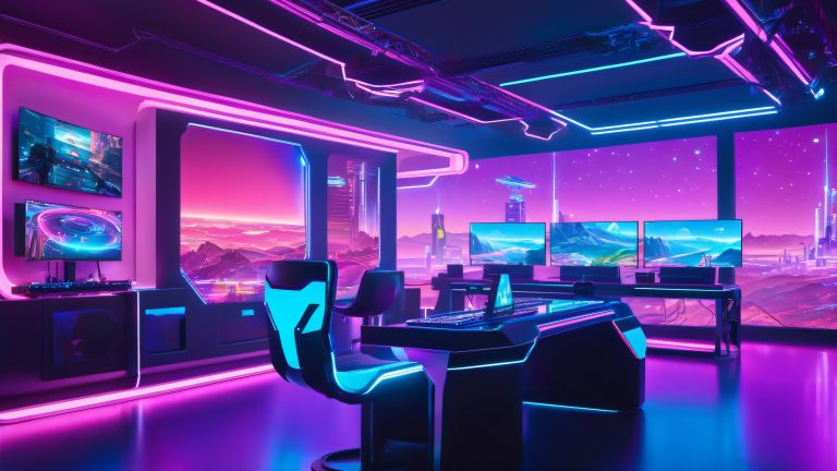 neon gaming command center scaled