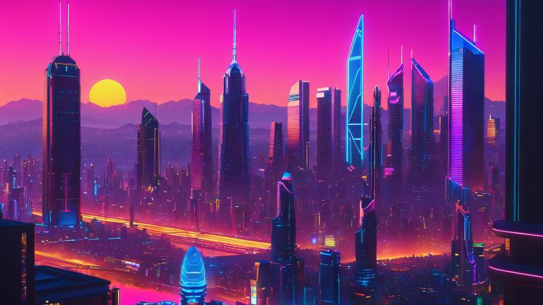 neon synth pop icons 4k wallpaper of alisson and emily scaled