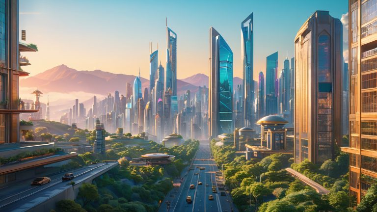 neuromantic metropolis wallpaper urban resilience natural beauty scaled