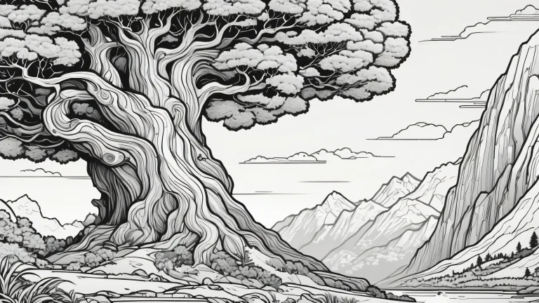 A high-contrast illustration of a cityscape at night, featuring bold lineart and a limited color palette.