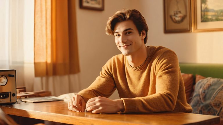 nostalgic 1980s vinyl record cozy room wallpaper scaled