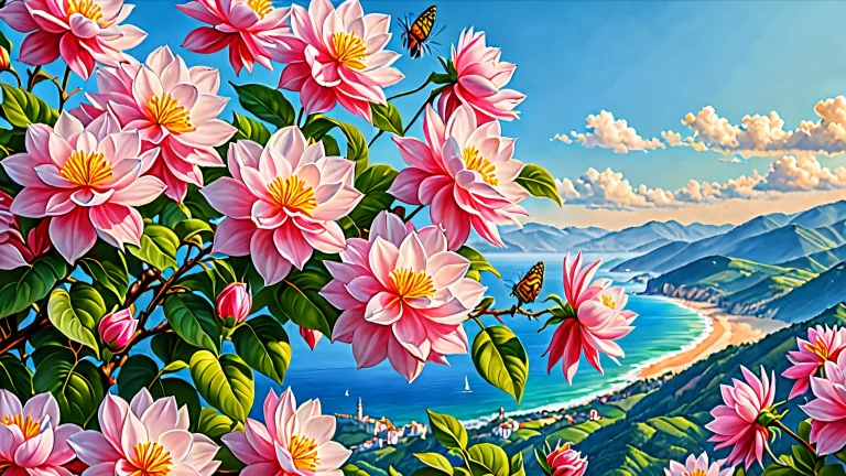 A mixed media artwork with intricate brushstrokes and vibrant colors