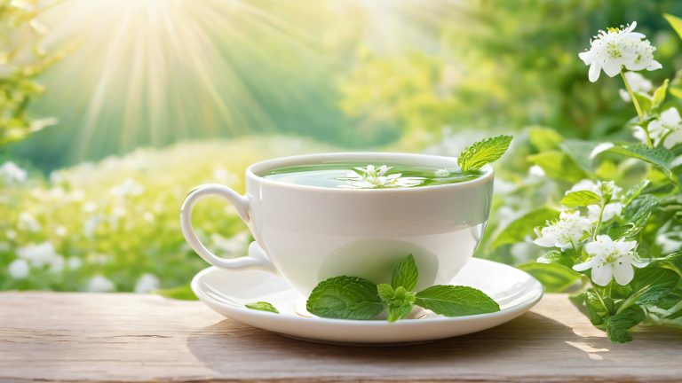 peppermint tea oasis wallpaper serene nature scene scaled