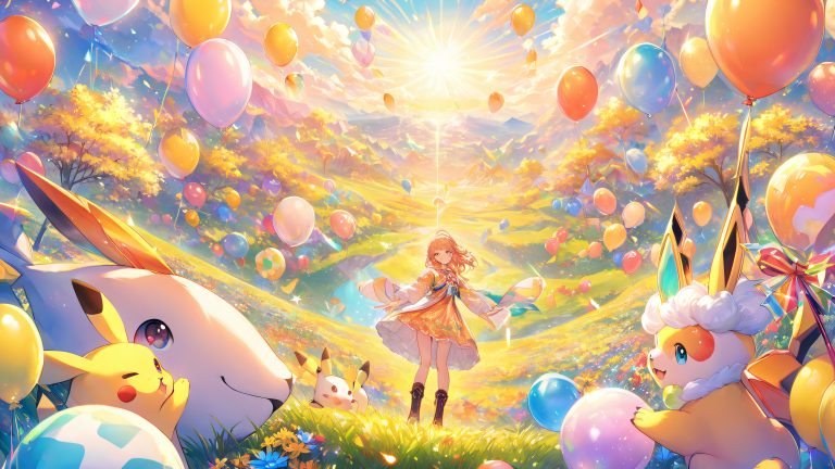 pikachu confetti wallpaper 4k anime scaled